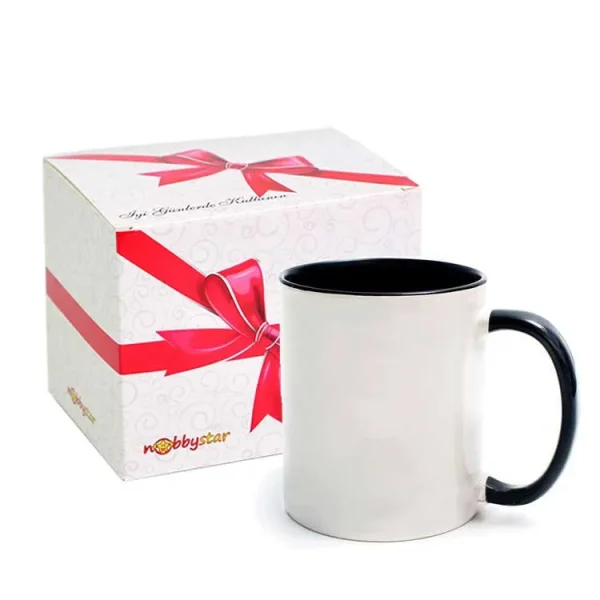 malzeme_34 İçi ve Kulpu Siyah Standart Porselen Kupa