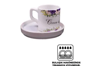 malzeme_45 Seramik Kahve Fincanı (Beyaz Tabaklı)