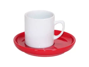 Seramik Kahve Fincanı (Kırmızı Tabaklı)