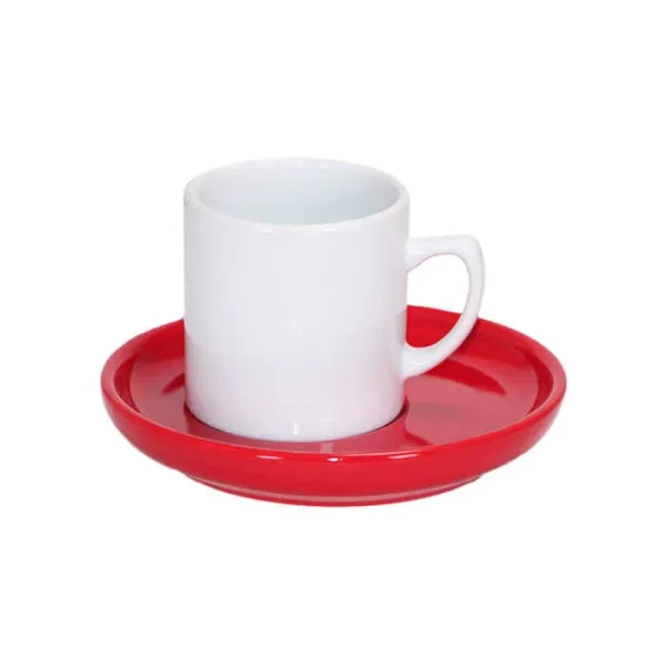 Seramik Kahve Fincanı (Kırmızı Tabaklı)