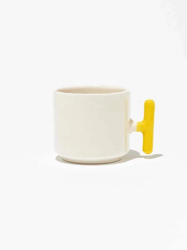 Seramik T Kulp Sarı Kupa